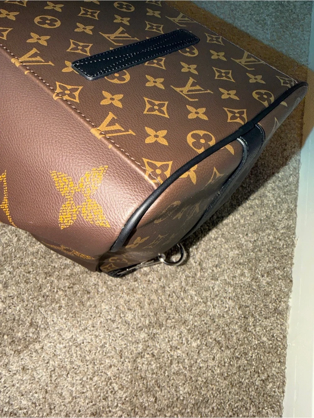 COPY - Louis Vuitton Brown Monogram Canvas & Black Trim Duffel